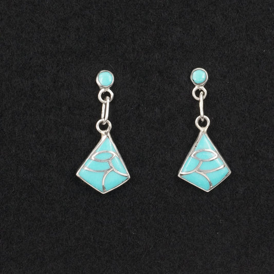 Orena Leekya Turquoise & Sterling Silver Earrings