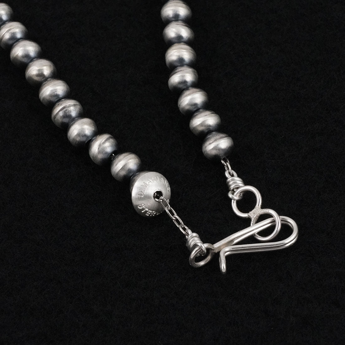 Dorinda Mariano Sterling Silver Navajo Pearl Necklace 14"