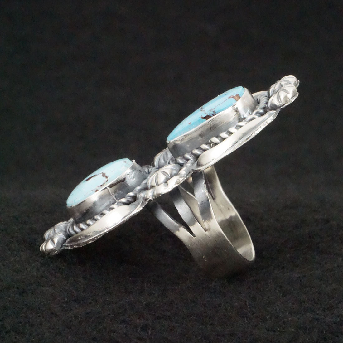 Jeff James Turquoise & Sterling Silver Ring Size 9