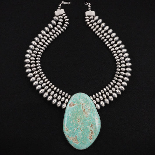 Alice Johnson, Bryannen Halwood Turquoise & Sterling Silver Navajo Pearl Necklace
