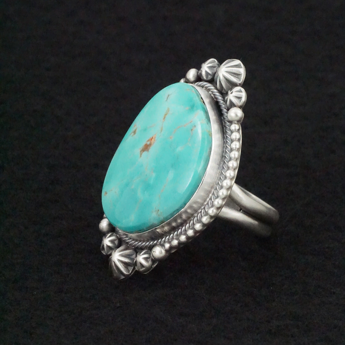 Daniel Benally Turquoise & Sterling Silver Ring Size Adjustable