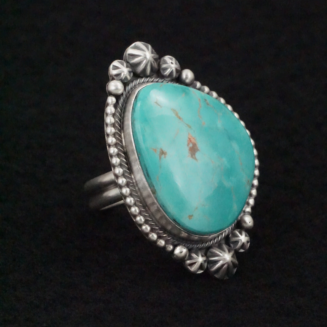 Daniel Benally Turquoise & Sterling Silver Ring Size Adjustable