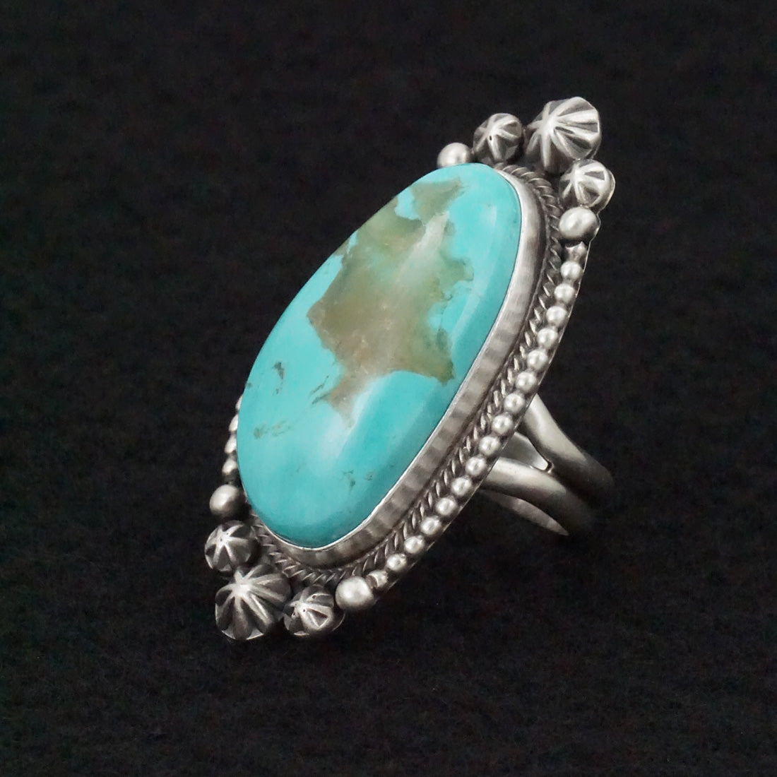 Daniel Benally Turquoise & Sterling Silver Ring Size Adjustable