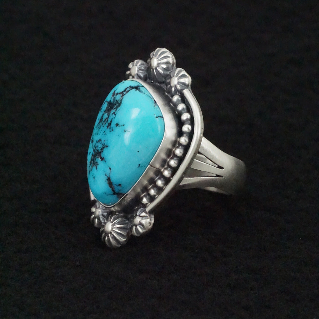 Darrin Livingston Turquoise & Sterling Silver Ring Size 8