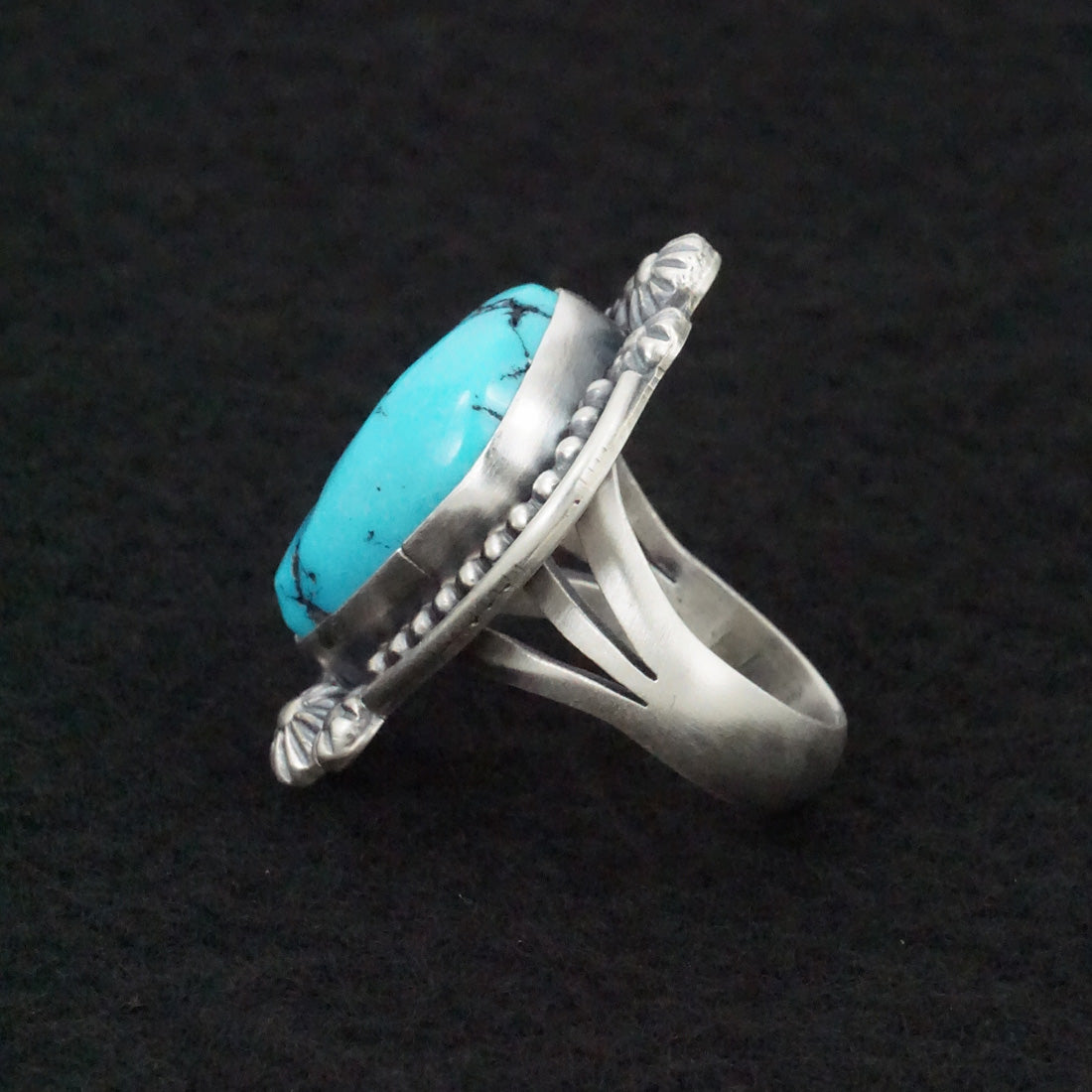 Darrin Livingston Turquoise & Sterling Silver Ring Size 8