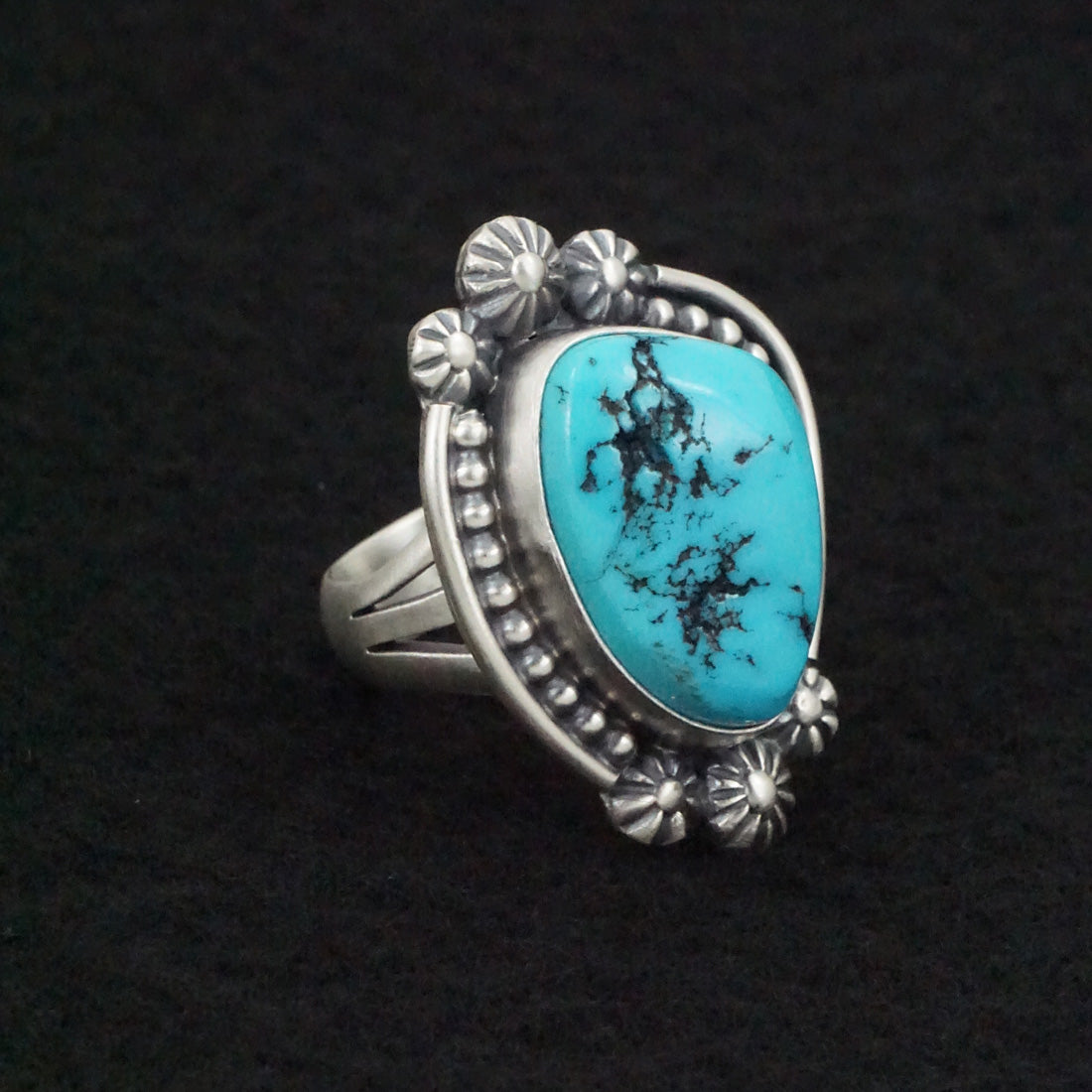 Darrin Livingston Turquoise & Sterling Silver Ring Size 8