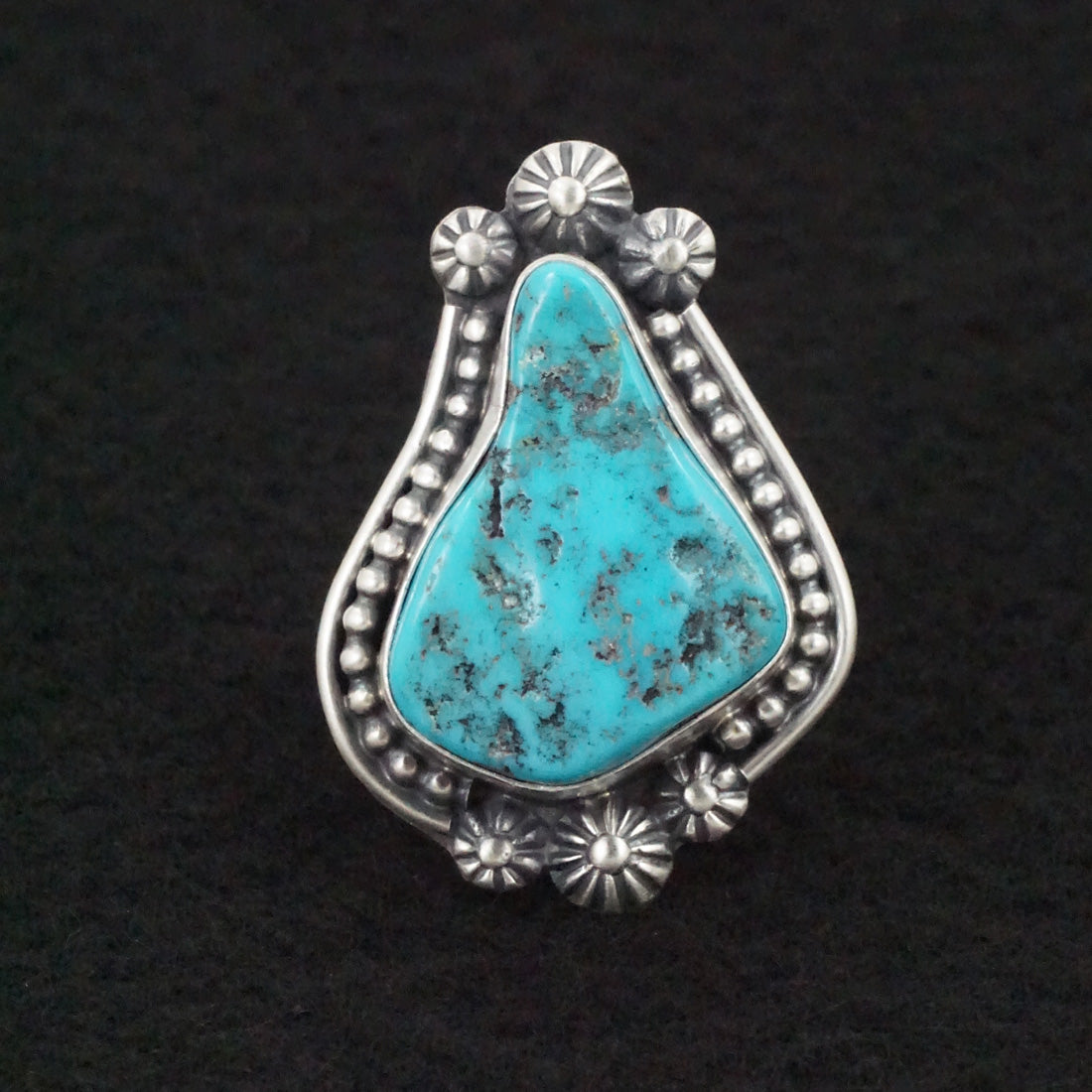 Darrin Livingston Turquoise & Sterling Silver Ring Size 9