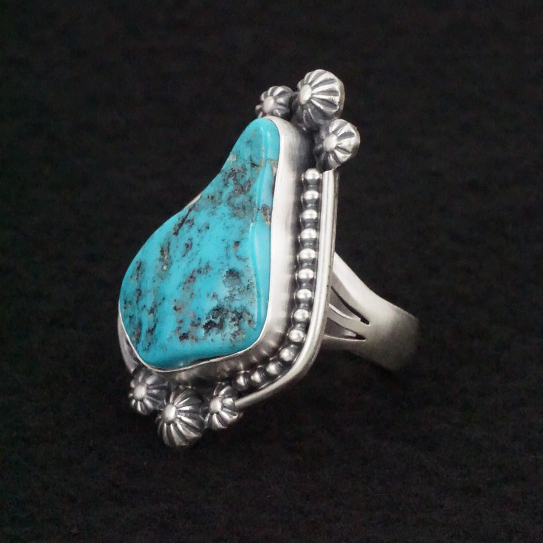 Darrin Livingston Turquoise & Sterling Silver Ring Size 9