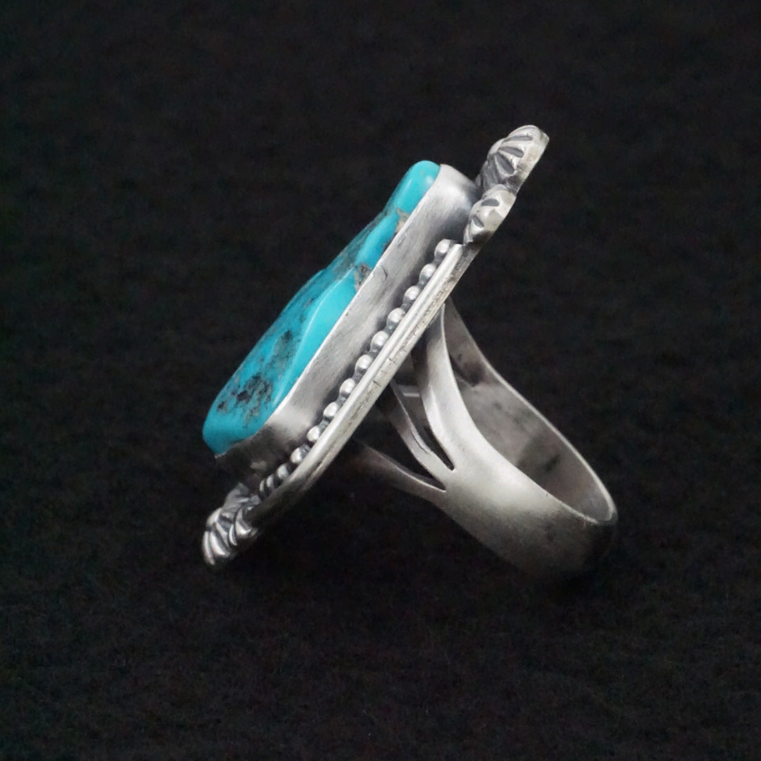 Darrin Livingston Turquoise & Sterling Silver Ring Size 9