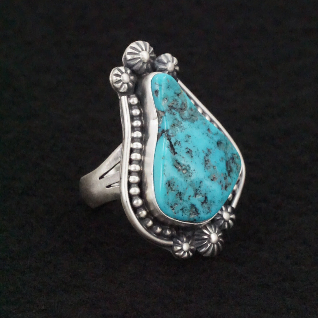 Darrin Livingston Turquoise & Sterling Silver Ring Size 9