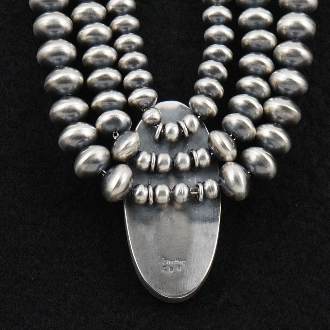 Eugene Gruber, Bryannen Halwood White Buffalo & Sterling Silver Navajo Pearl Necklace