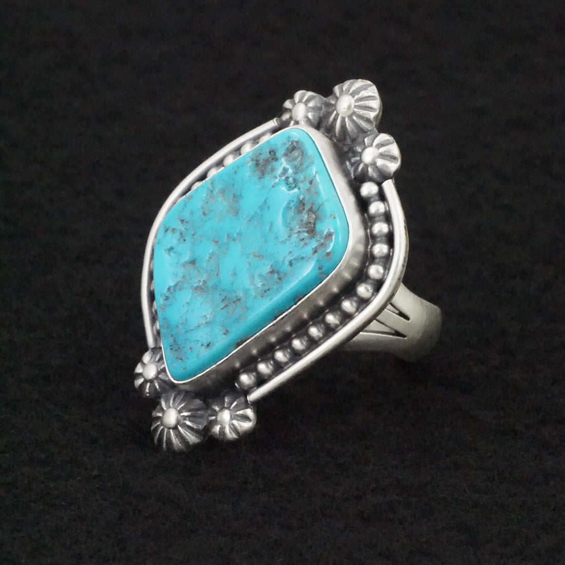 Darrin Livingston Turquoise & Sterling Silver Ring Size 9