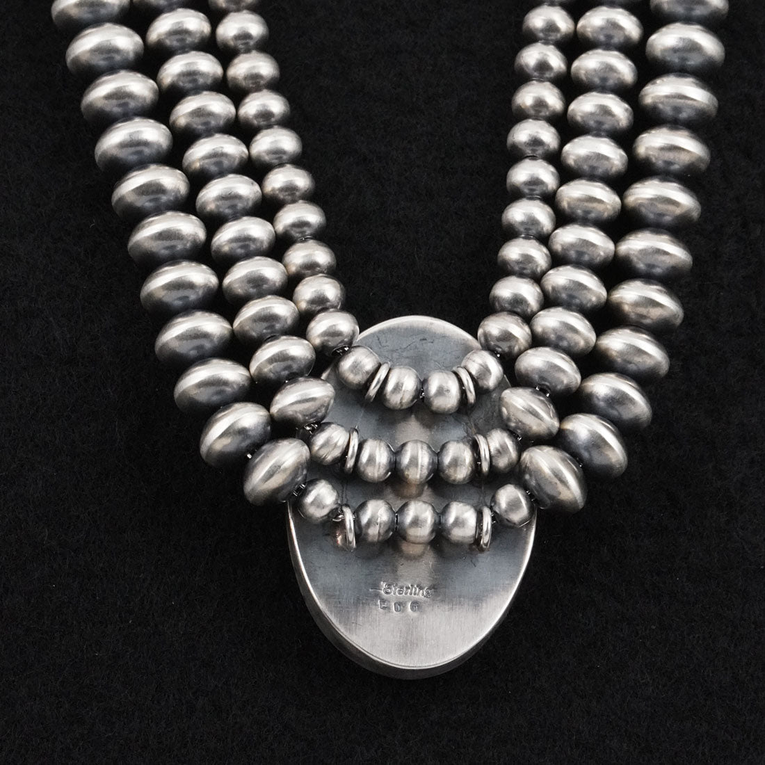 Eugene Gruber, Bryannen Halwood White Buffalo & Sterling Silver Navajo Pearl Necklace