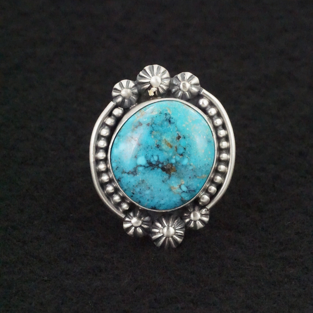 Darrin Livingston Turquoise & Sterling Silver Ring Size 8