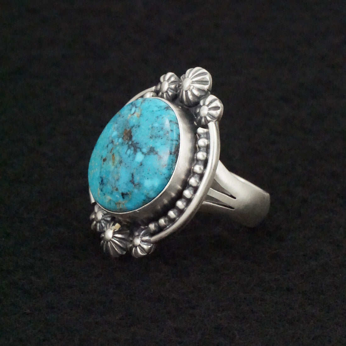 Darrin Livingston Turquoise & Sterling Silver Ring Size 8