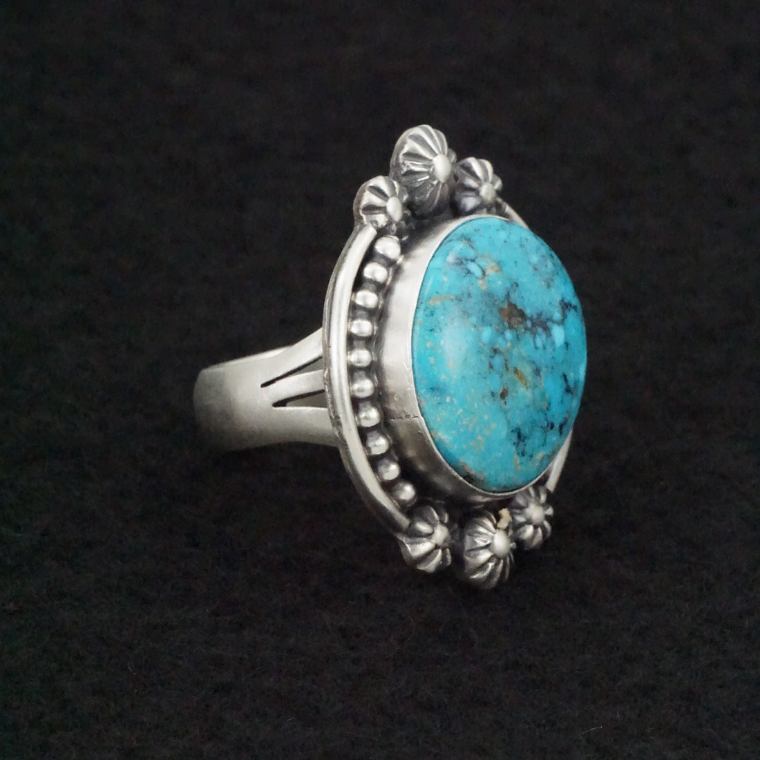 Darrin Livingston Turquoise & Sterling Silver Ring Size 8