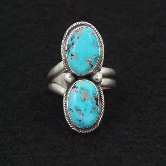 Bobby Johnson Turquoise & Sterling Silver Ring Size Adjustable