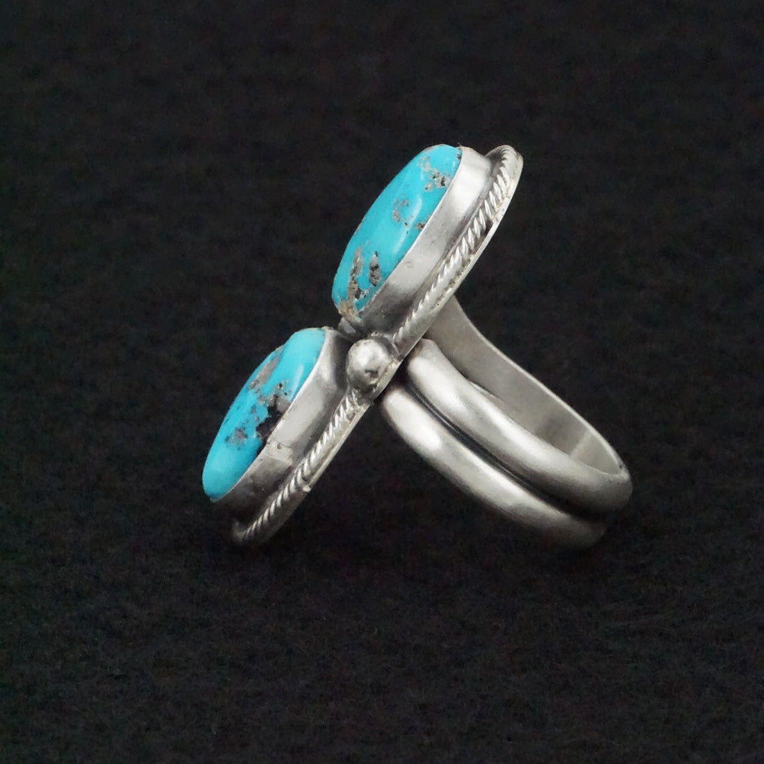 Bobby Johnson Turquoise & Sterling Silver Ring Size Adjustable