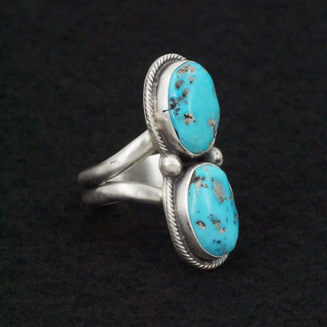 Bobby Johnson Turquoise & Sterling Silver Ring Size Adjustable