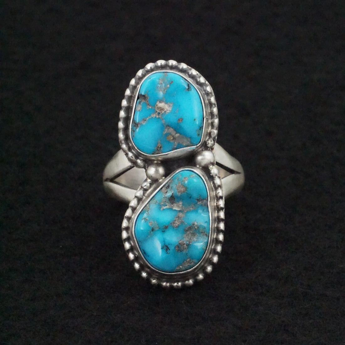 Bobby Johnson Turquoise & Sterling Silver Ring Size Adjustable