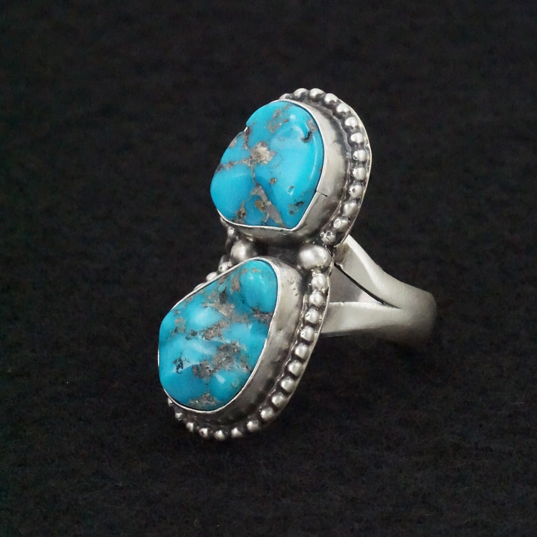 Bobby Johnson Turquoise & Sterling Silver Ring Size Adjustable