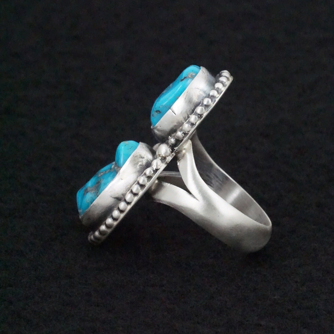 Bobby Johnson Turquoise & Sterling Silver Ring Size Adjustable