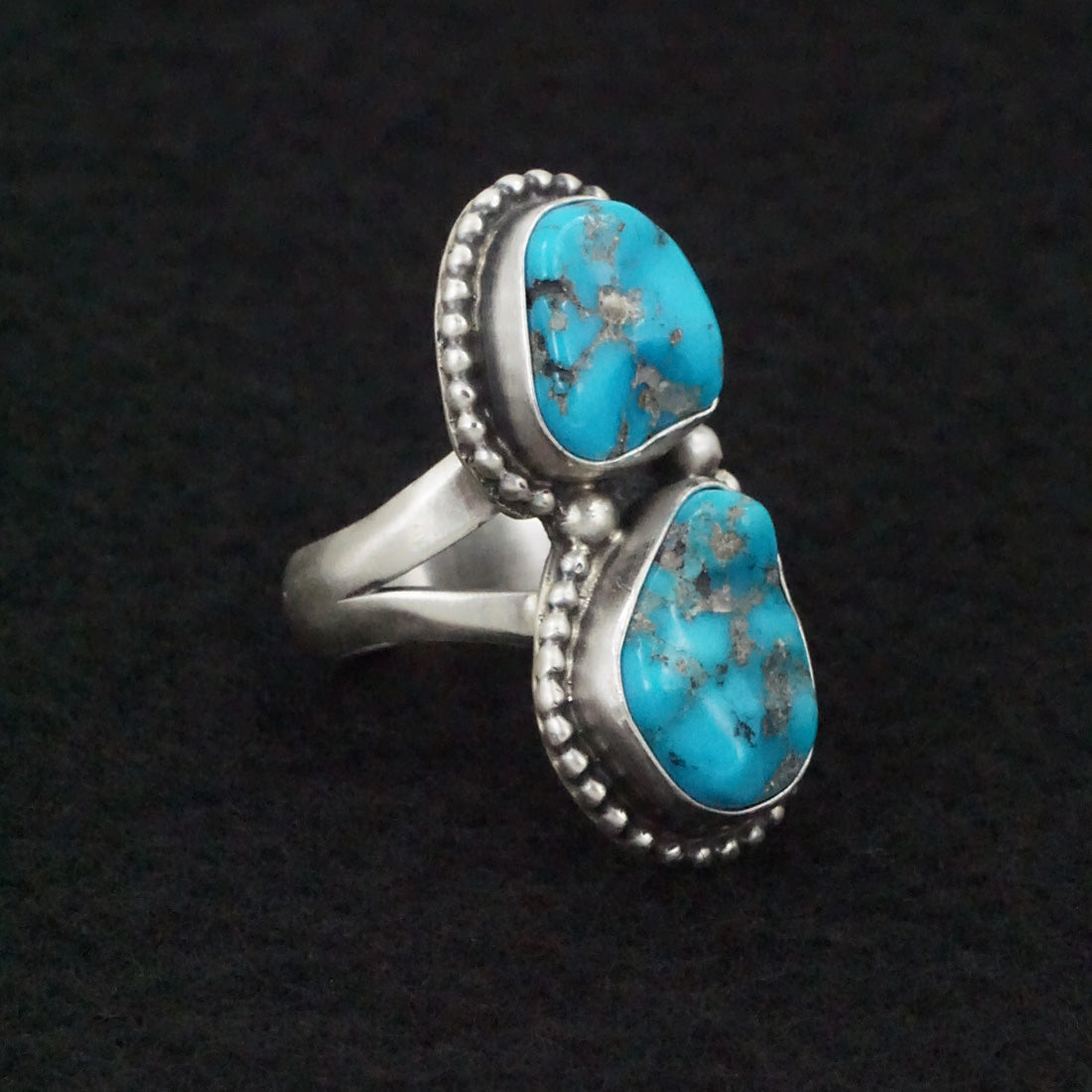 Bobby Johnson Turquoise & Sterling Silver Ring Size Adjustable