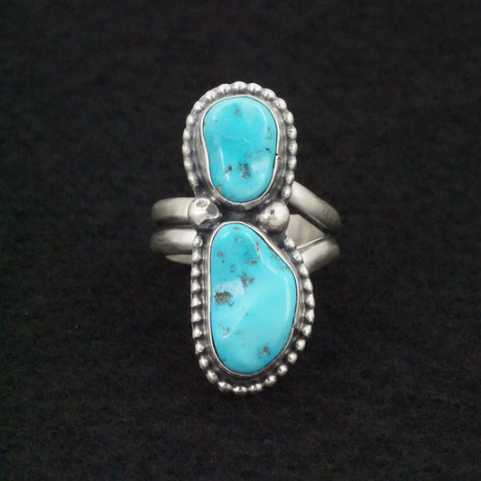 Bobby Johnson Turquoise & Sterling Silver Ring Size Adjustable