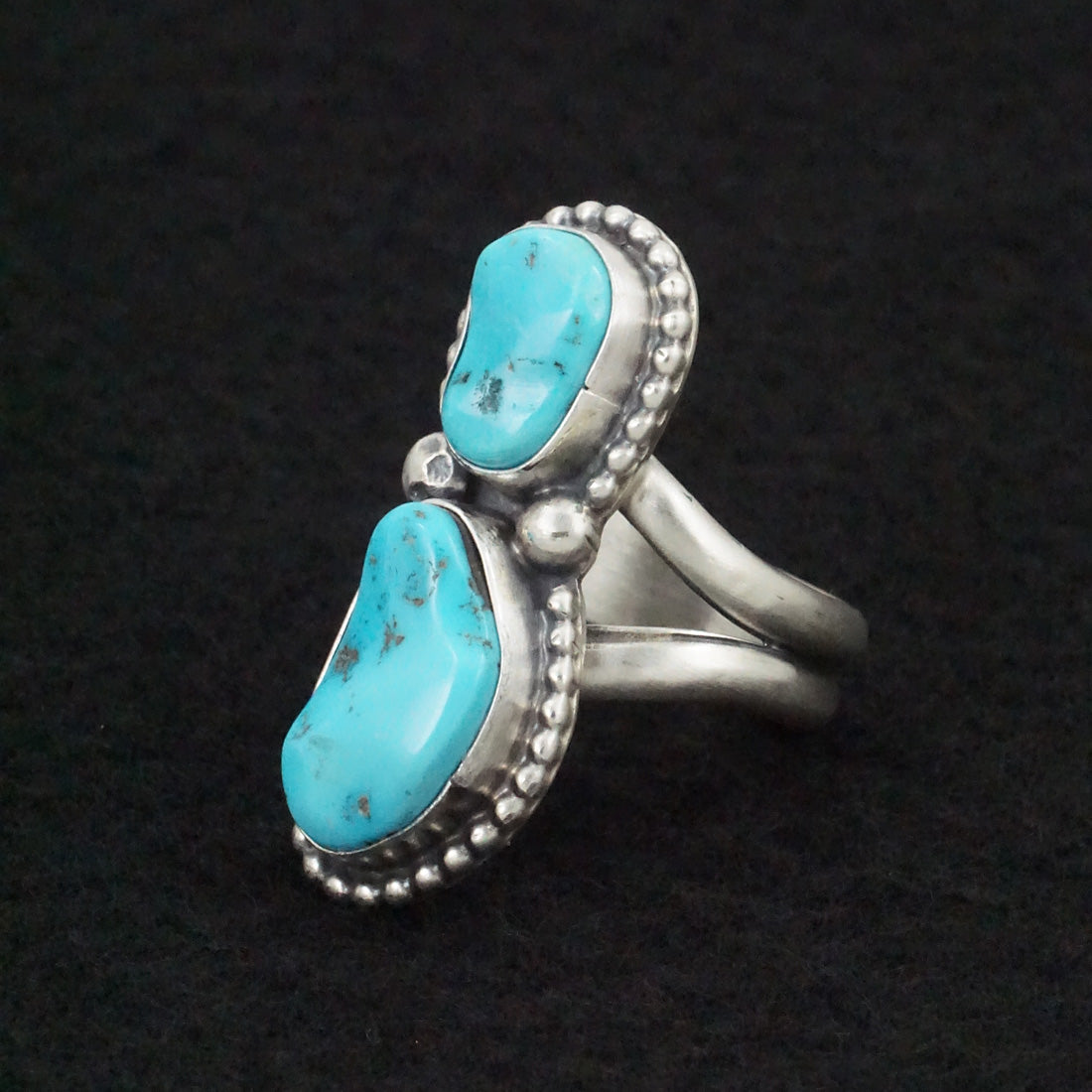 Bobby Johnson Turquoise & Sterling Silver Ring Size Adjustable