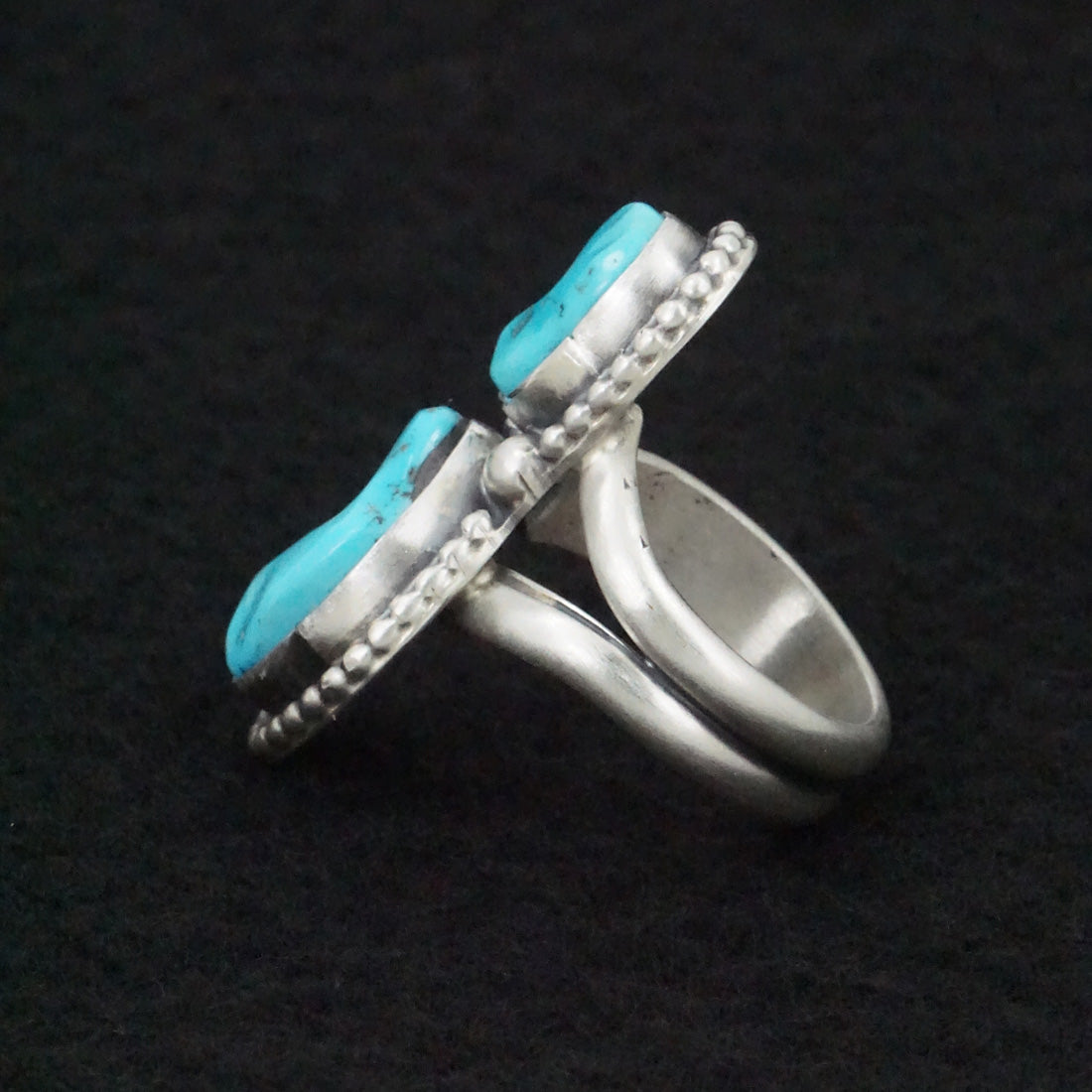 Bobby Johnson Turquoise & Sterling Silver Ring Size Adjustable