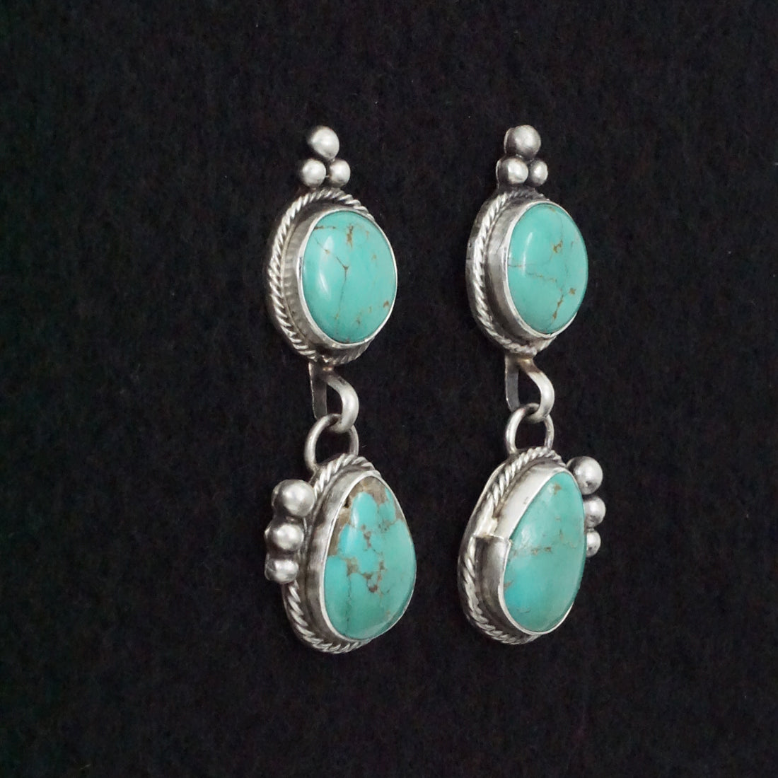 Betty Tom Turquoise & Sterling Silver Earrings