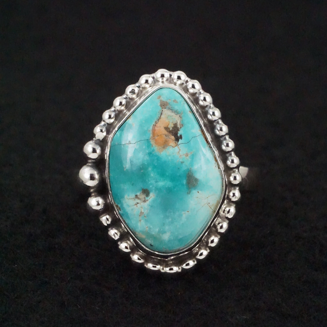 Randy Billy Turquoise & Sterling Silver Ring Size Adjustable