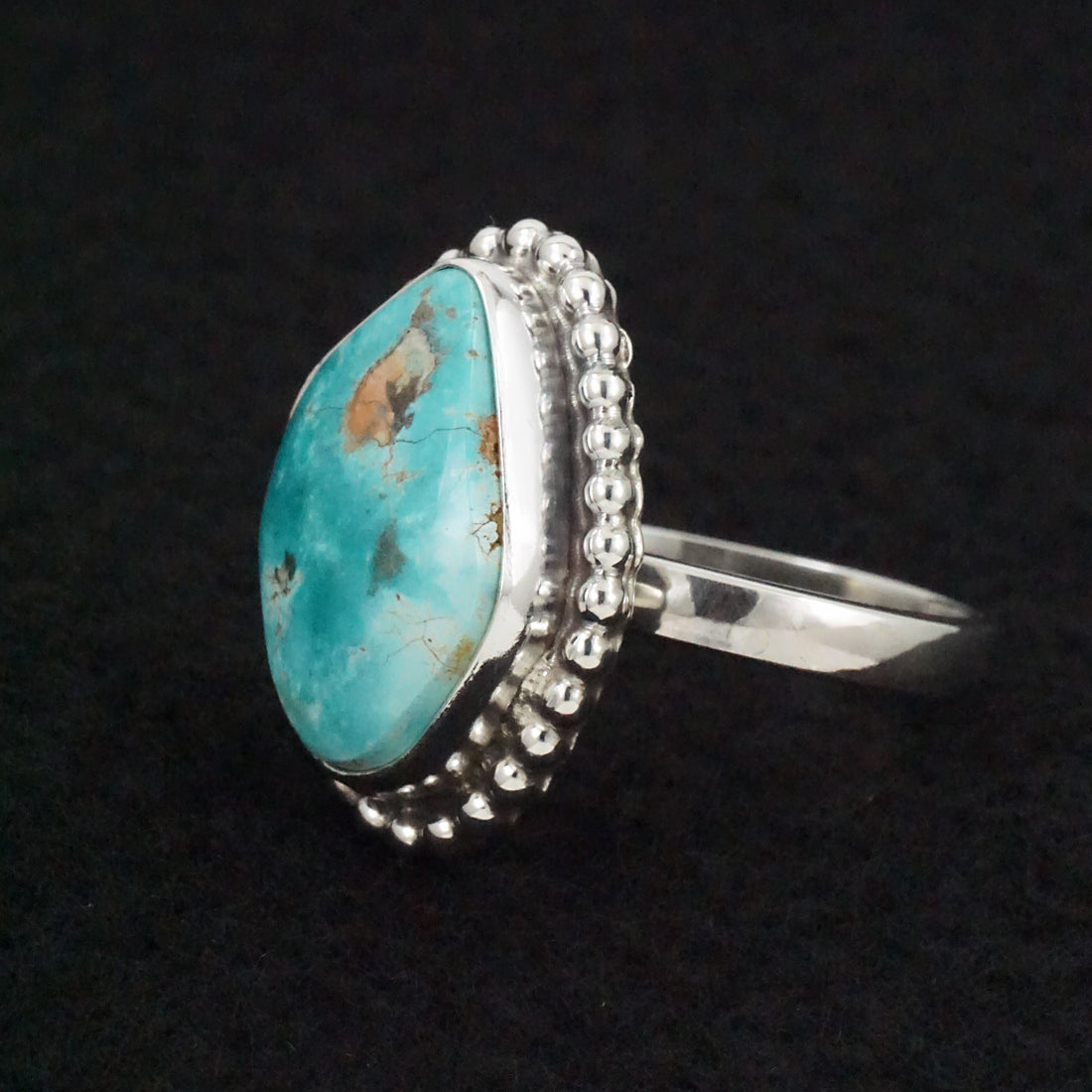 Randy Billy Turquoise & Sterling Silver Ring Size Adjustable