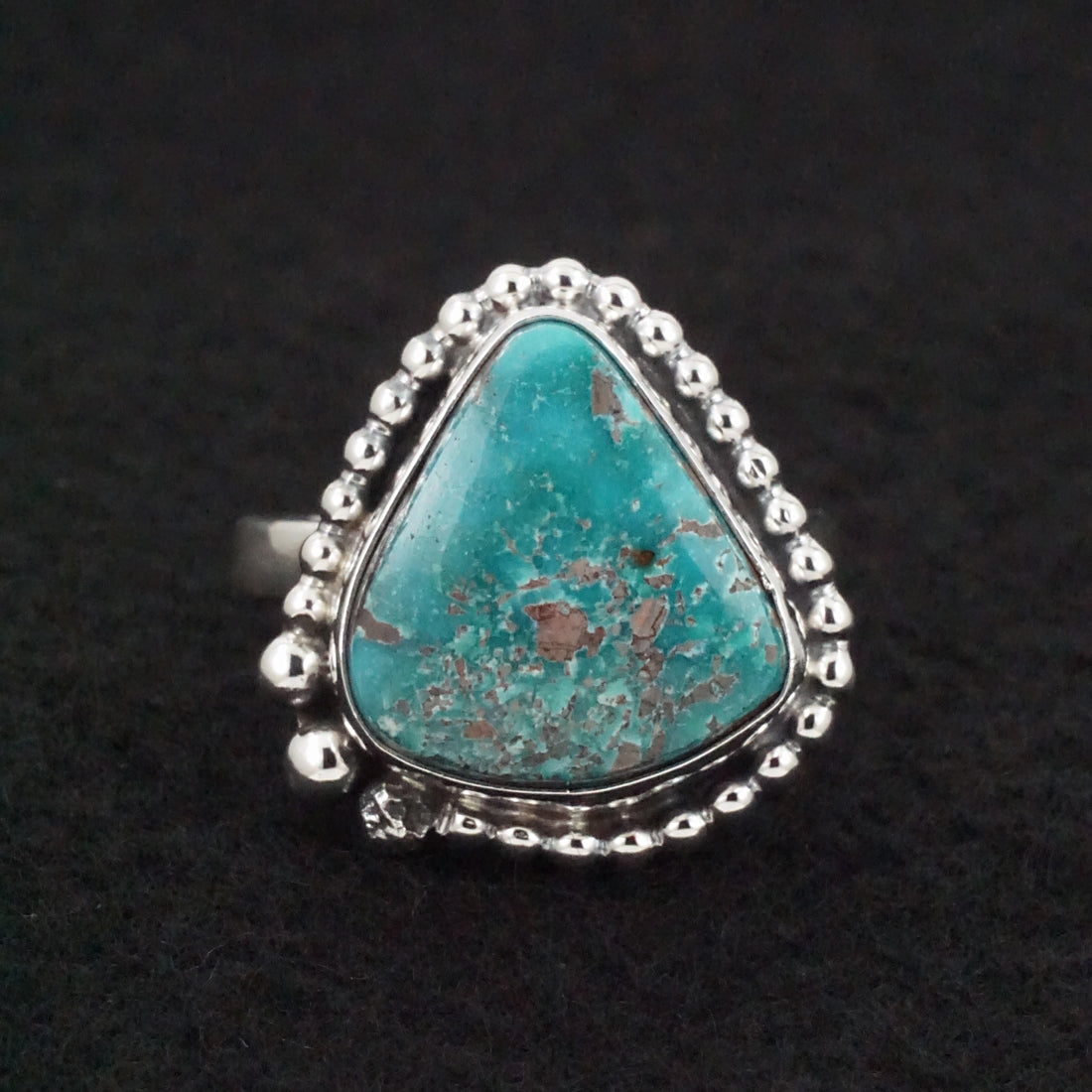 Randy Billy Turquoise & Sterling Silver Ring Size Adjustable