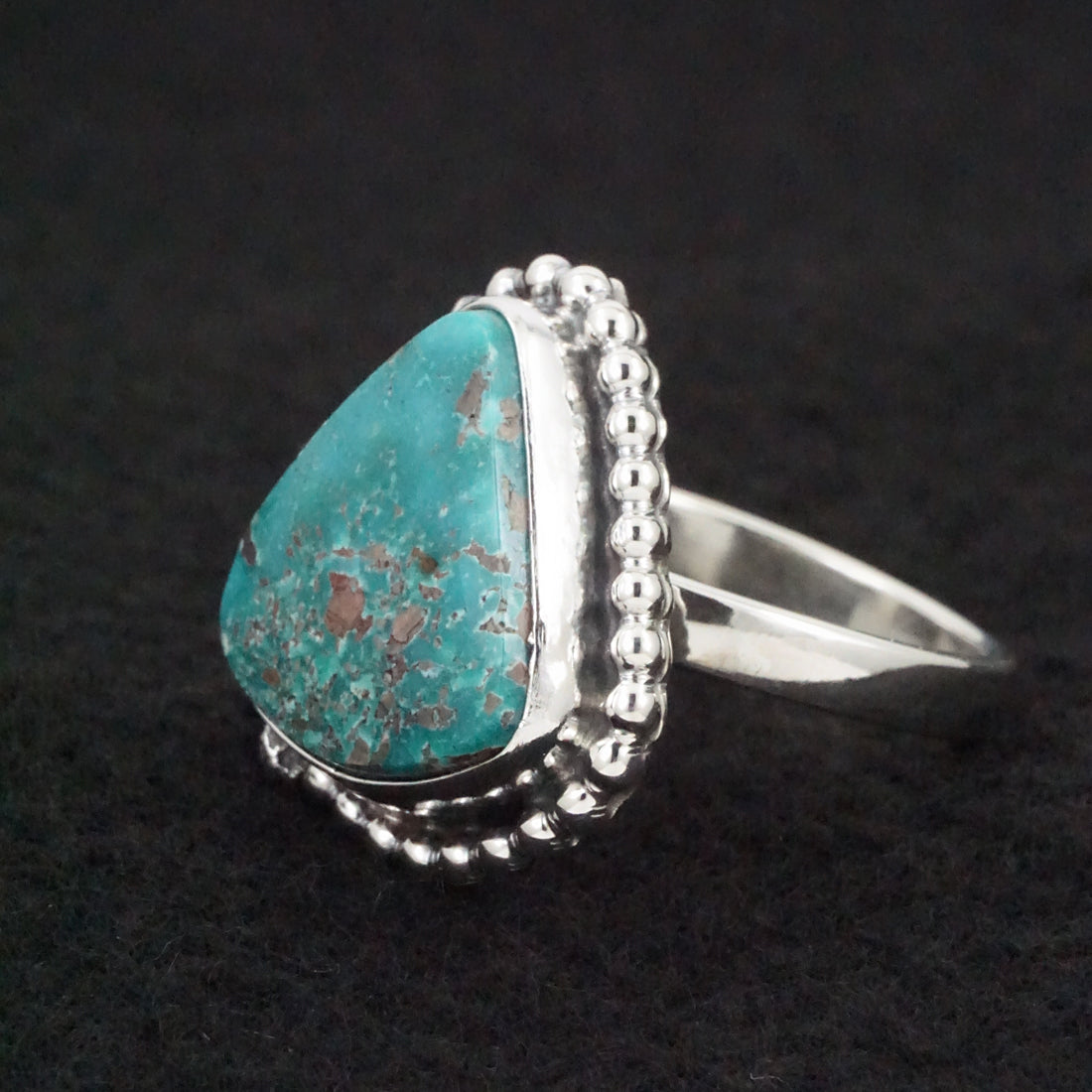 Randy Billy Turquoise & Sterling Silver Ring Size Adjustable