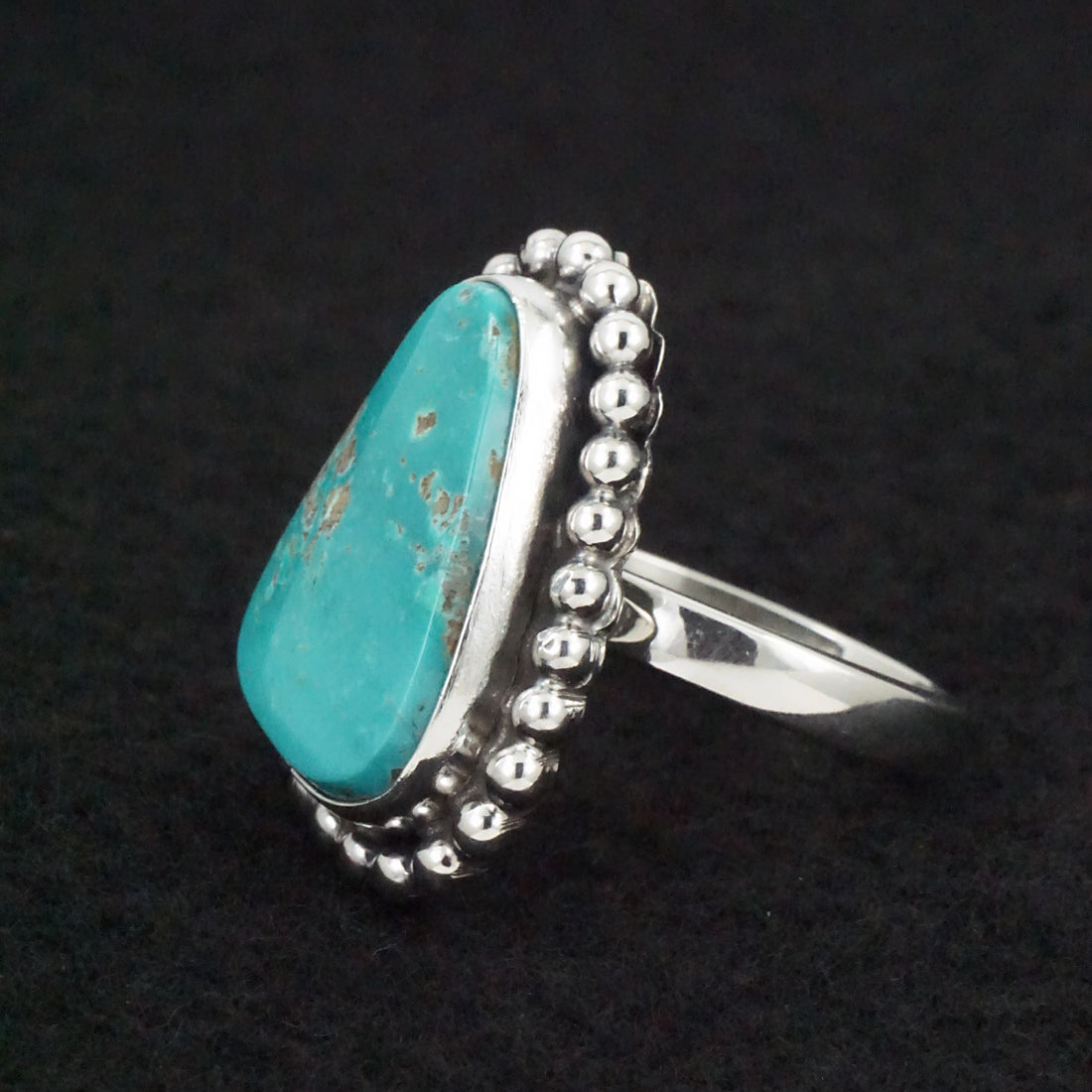 Randy Billy Turquoise & Sterling Silver Ring Size Adjustable