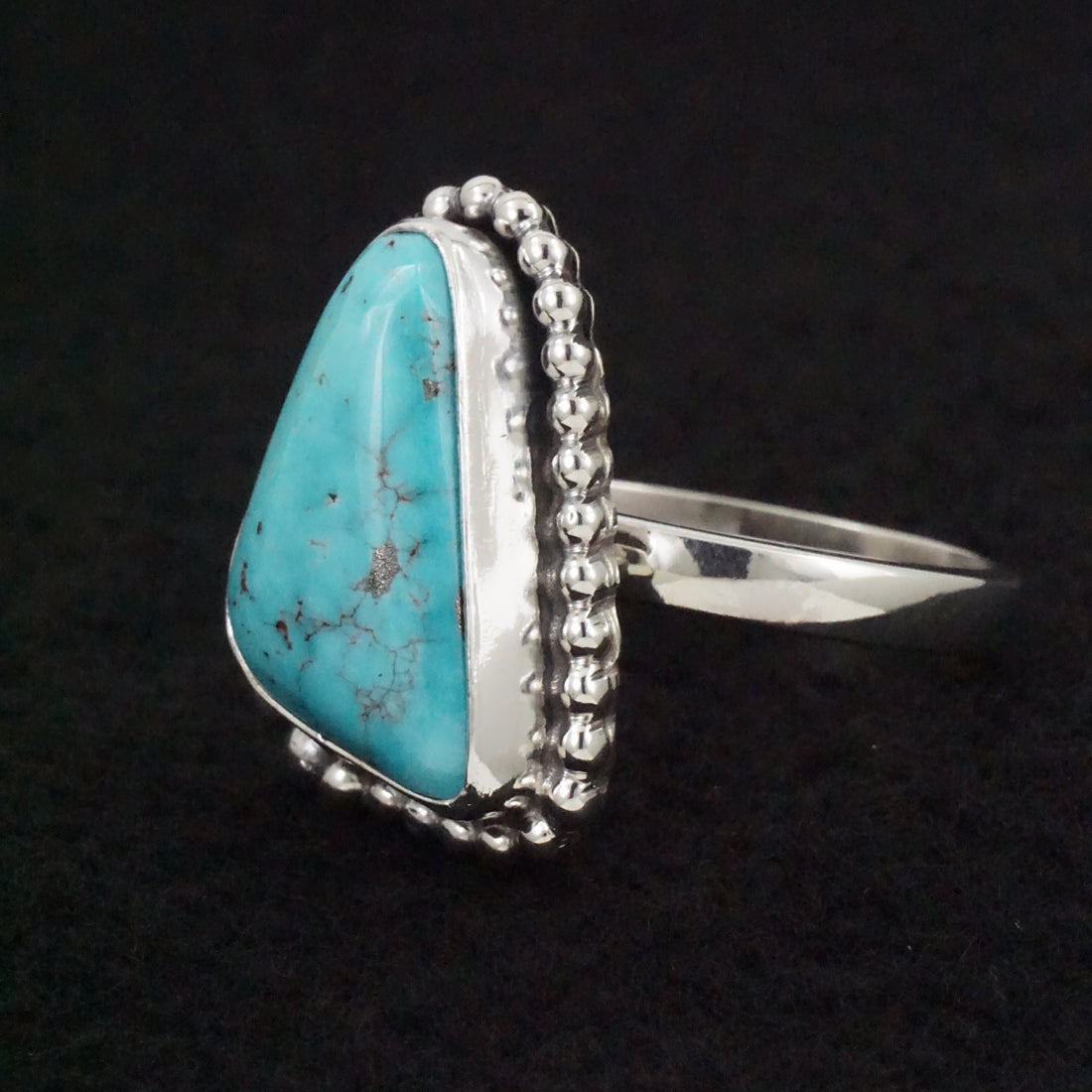 Randy Billy Turquoise & Sterling Silver Ring Size Adjustable