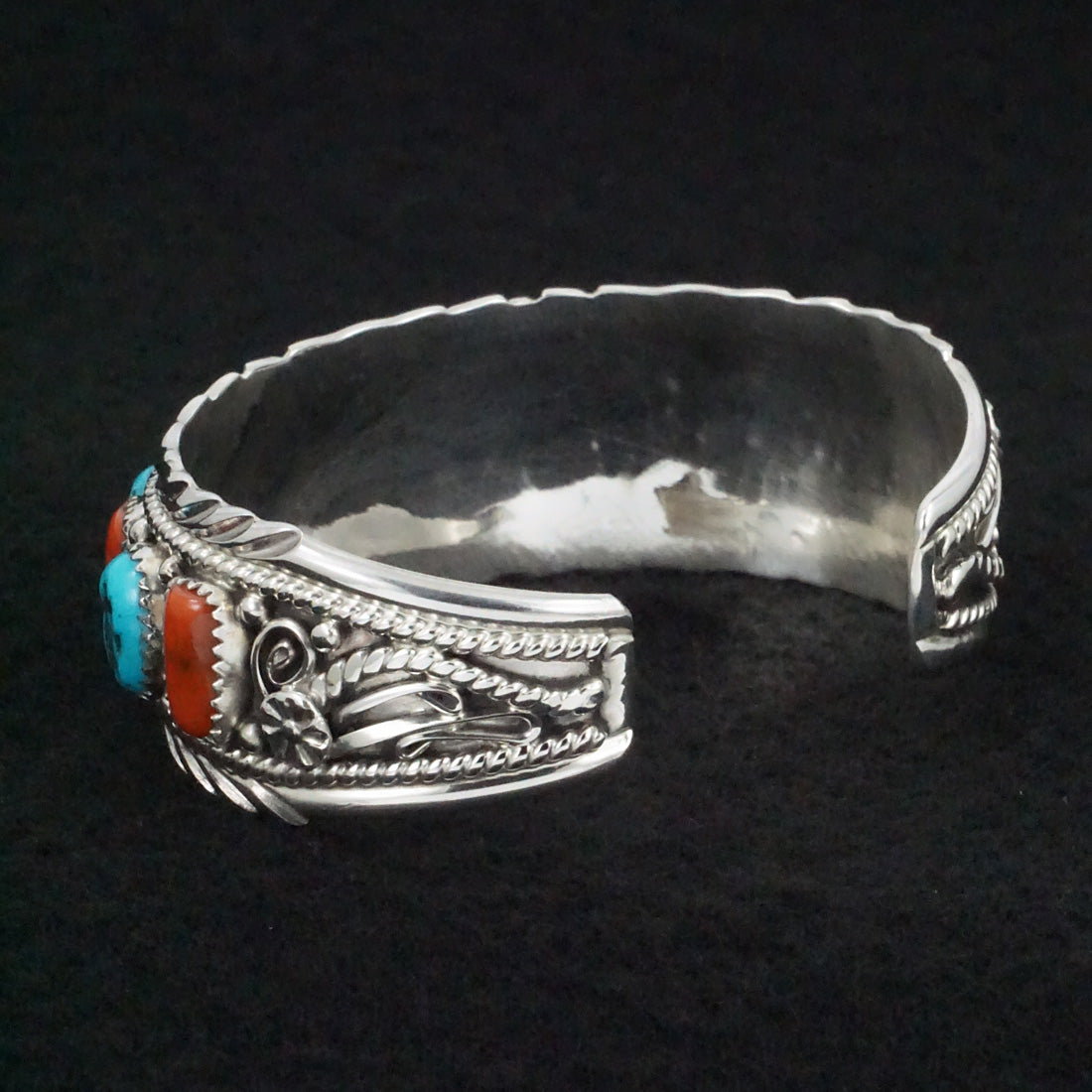 Martin Muskett Turquoise, Coral & Sterling Silver Bracelet