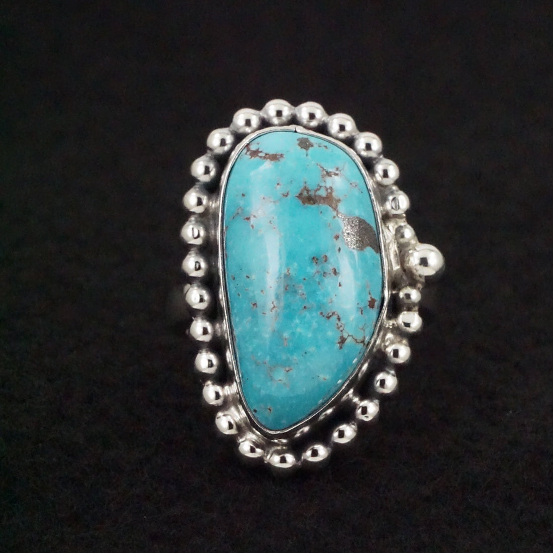 Randy Billy Turquoise & Sterling Silver Ring Size Adjustable