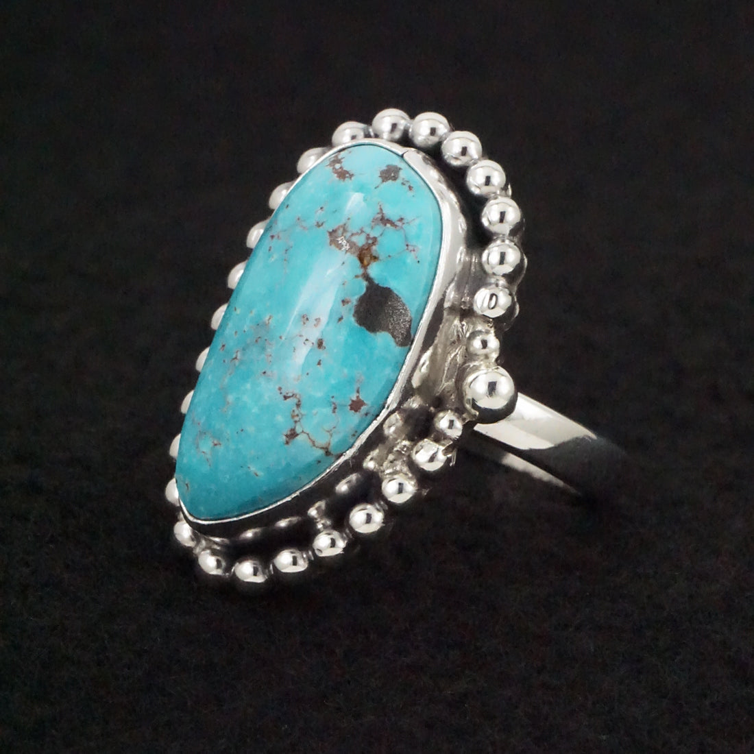 Randy Billy Turquoise & Sterling Silver Ring Size Adjustable