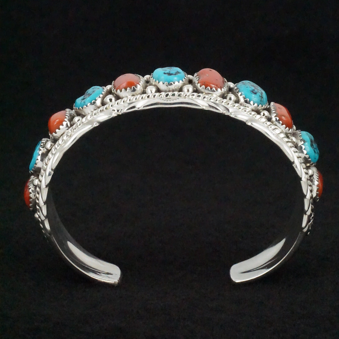 Martin Muskett Turquoise, Coral & Sterling Silver Bracelet