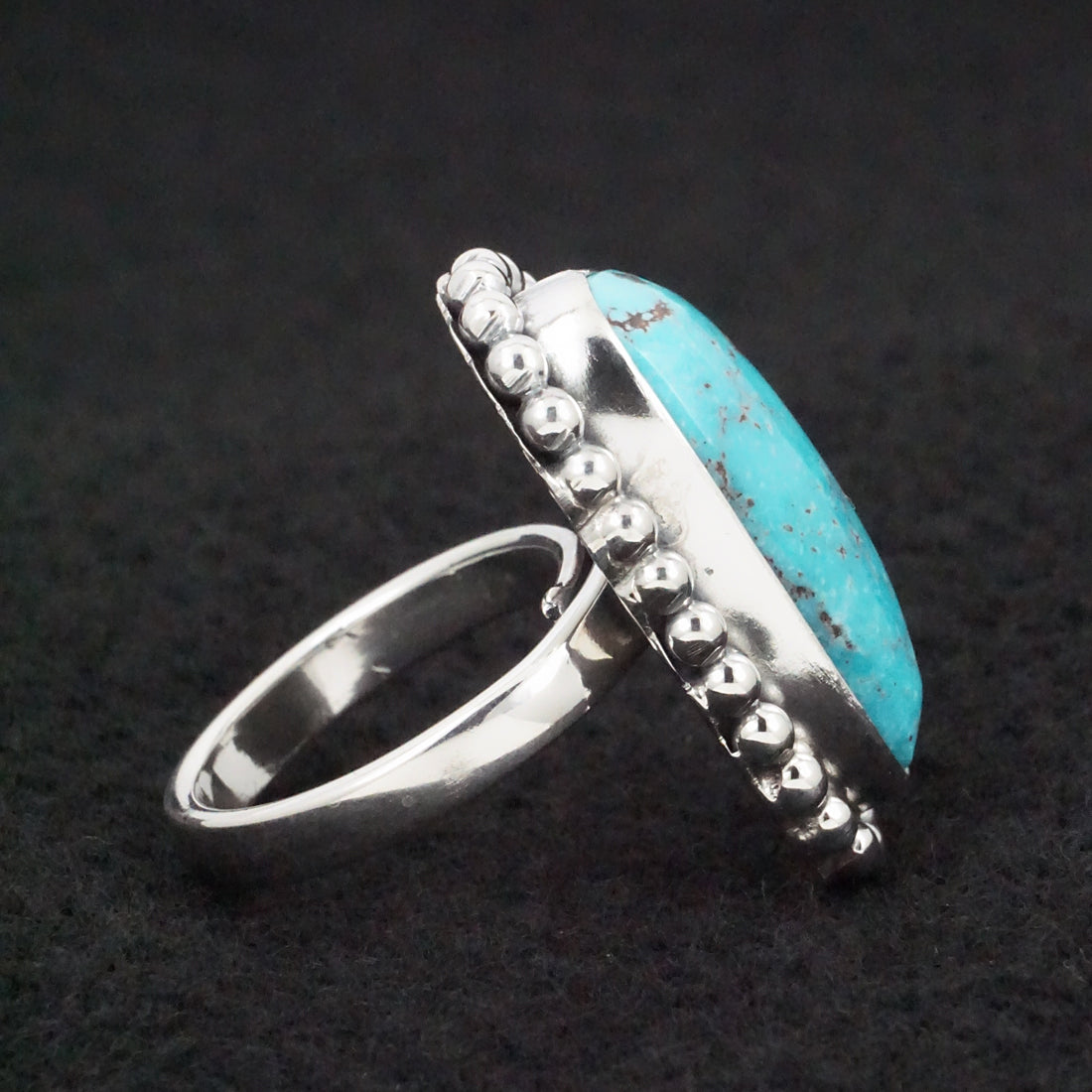 Randy Billy Turquoise & Sterling Silver Ring Size Adjustable