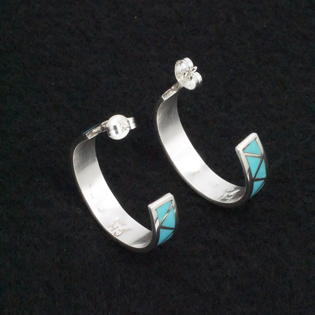 Claudine Haloo Turquoise & Sterling Silver Earrings