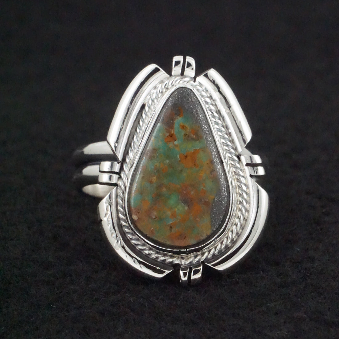 Randy Billy Turquoise & Sterling Silver Ring Size Adjustable