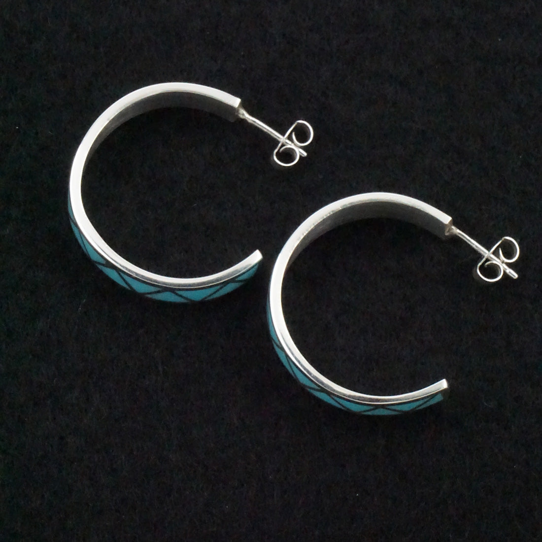 Claudine Haloo Turquoise & Sterling Silver Earrings