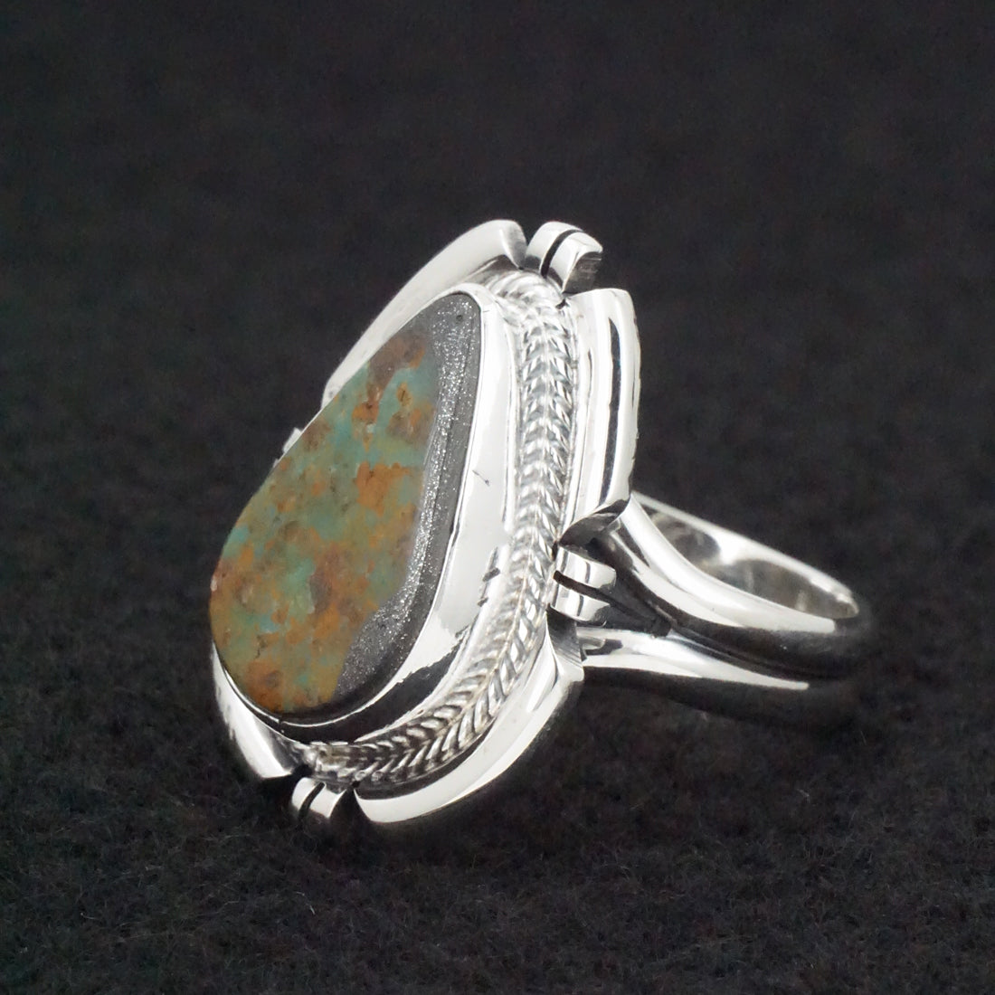 Randy Billy Turquoise & Sterling Silver Ring Size Adjustable