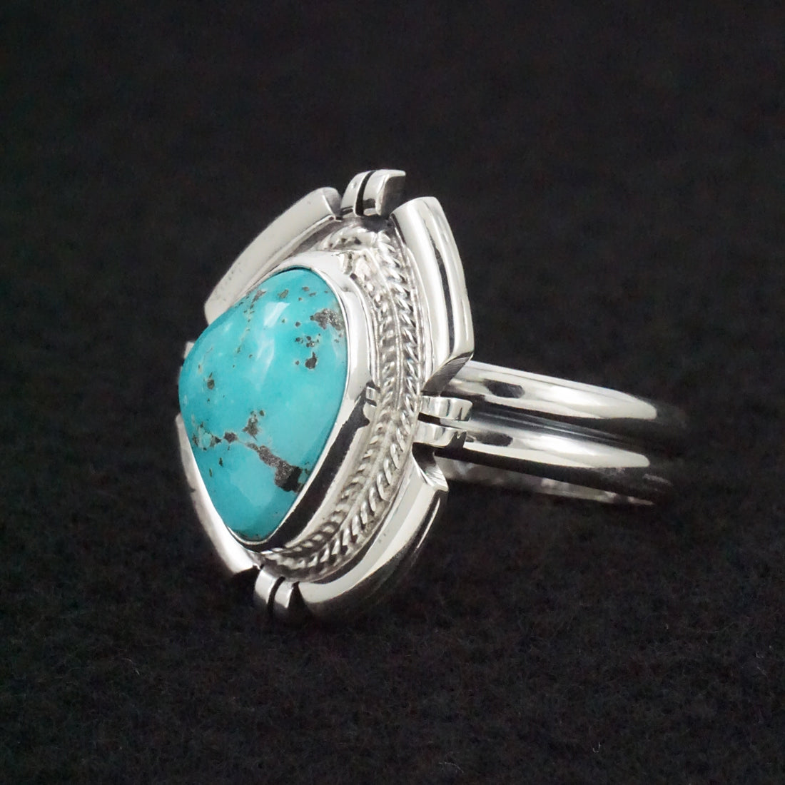 Randy Billy Turquoise & Sterling Silver Ring Size Adjustable