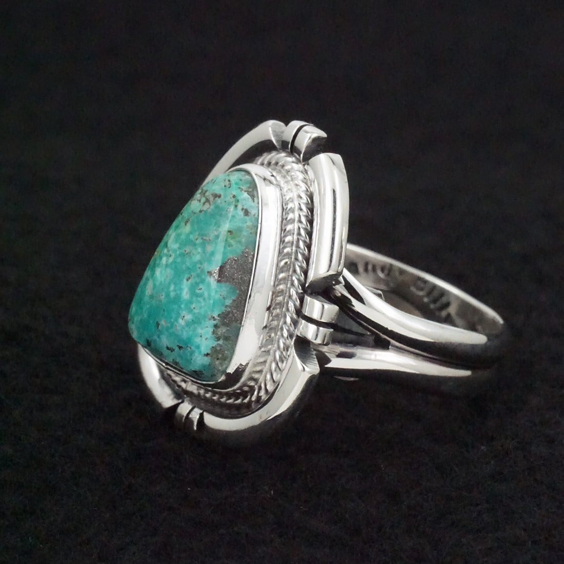 Randy Billy Turquoise & Sterling Silver Ring Size Adjustable