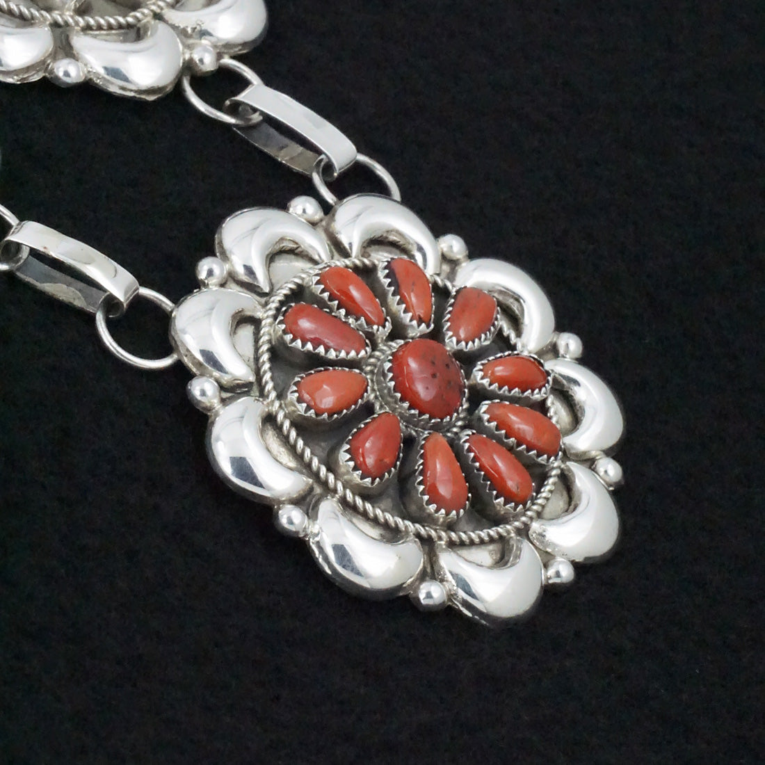 Eunise Wilson Coral & Sterling Silver Necklace Set