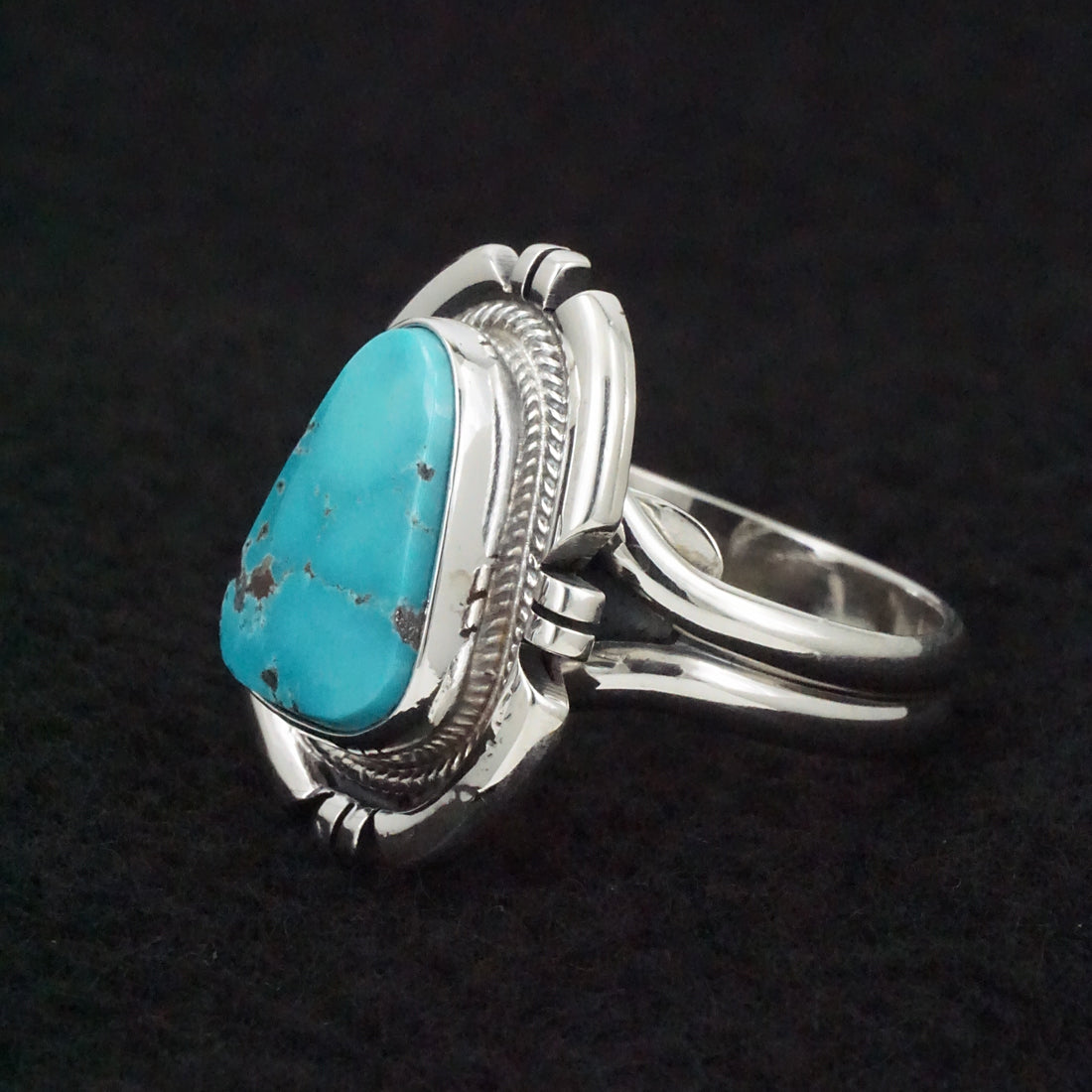 Randy Billy Turquoise & Sterling Silver Ring Size Adjustable